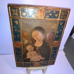 Stunning vintage Italian Florentine Madonna and Child wall hanging must see
